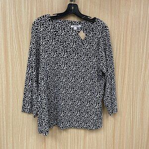 Chico's Black Print top size 16